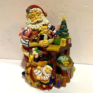 Fitz and Floyd Santa and Toys Musical Wind Up Music Box